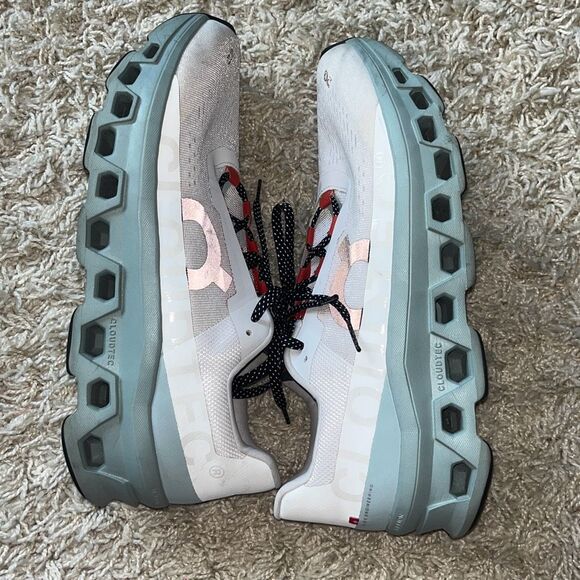 On Cloud Mens CLOUDMONSTER Running Shoes in Frost Surf Size US 12 - Picture 4 of 14